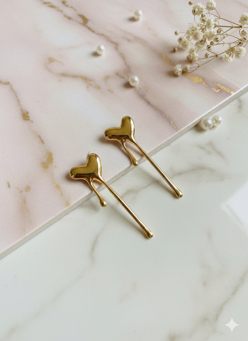 Heart Drop Anti-Tarnish Earrings