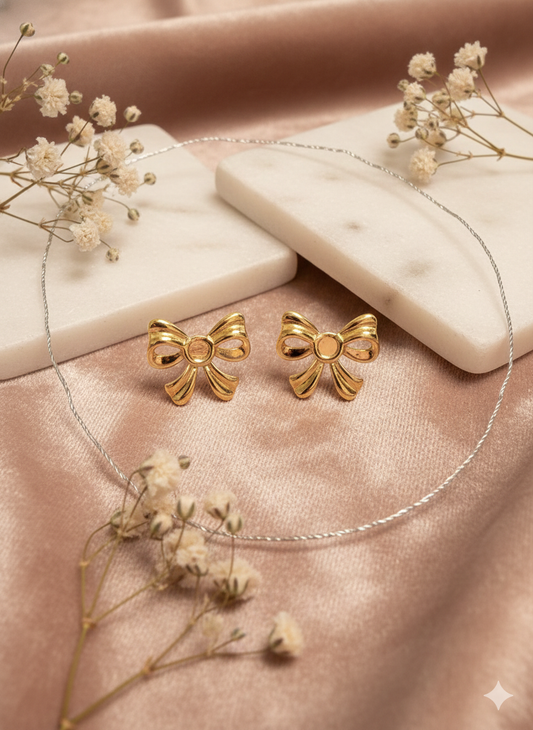 Classic Bow Stud Earrings – Anti-Tarnish